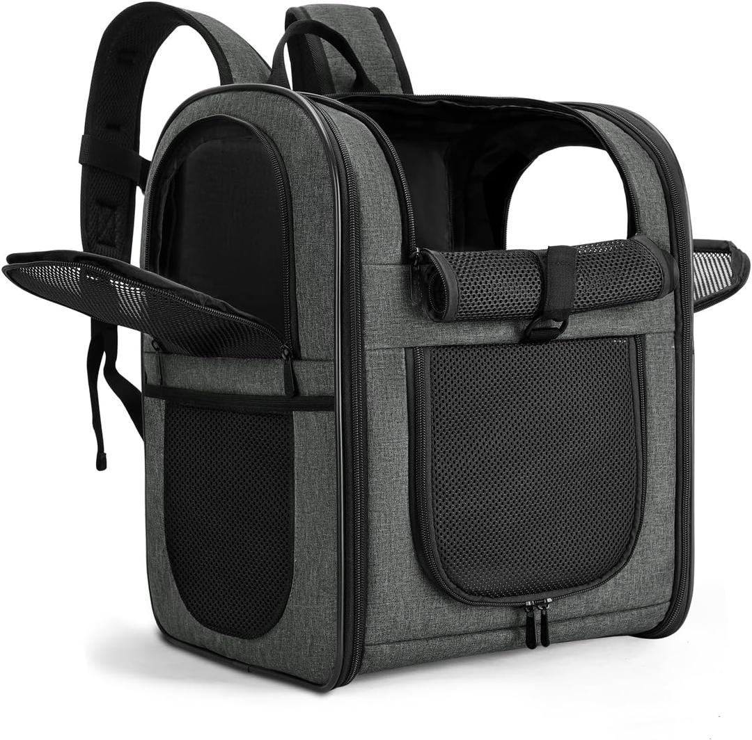 Apollo Walker Pet Carrier Backpack for Large/Small Cats and Dogs, Puppies, Safety Features and Cushion Back Support | for Travel, Hiking, Outdoor Use (Gray)