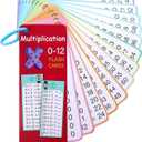 14pcs Multiplication Flash Cards 0-12 Times Table Flash Cards Math Flashcards for 1st to 3rd Grades Multiplication Game Math Learning Aids