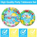 Sunmmer Swimming Pool Party Supplies Tableware Set - Tropical Beach Decorations Include Plates, Napkins, Cups, Cutlery, for Hawaiian Beach Theme Party Supplies | Serves 24