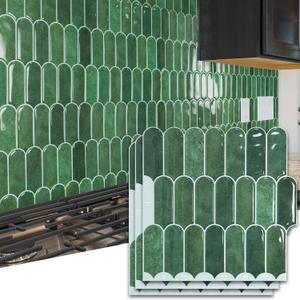 Art3d 10-Sheet Peel and Stick Backsplash Tiles, 12"x12" Vinyl Stick On Wall Tile Stickers for Kitchen, Bathroom, Laundry Room, Green Marble