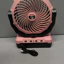 FRIZCOL 3-in-1 Camping Fan - Portable Fans Rechargeable - 24000mAh Battery Powered Fan with Light for Indoor, Outdoor, Tent, Travel, Fishing, Jobsite, Gifts for Men Dad Him - Pink, Large