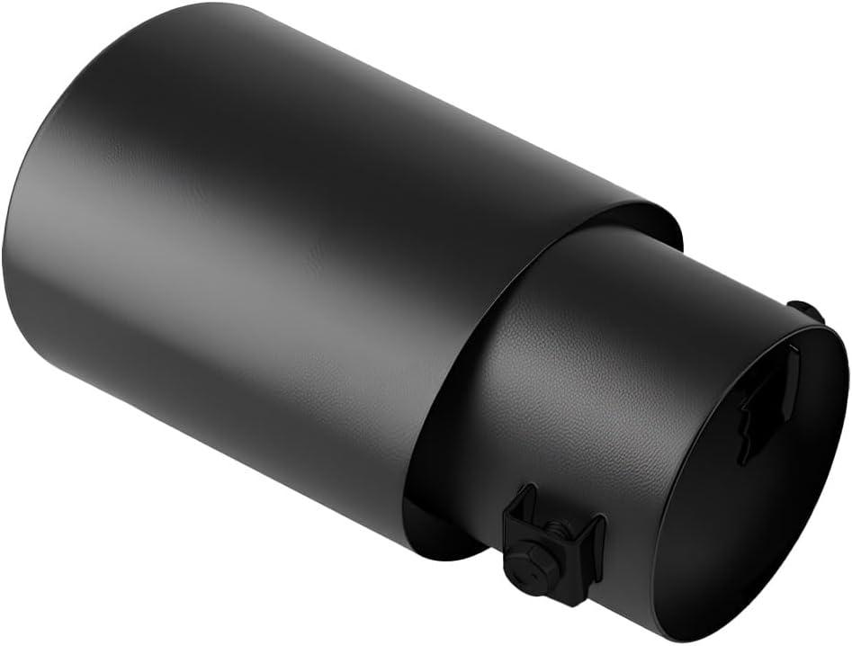 Stainless Steel Car Exhaust Tail Pipe Tip, 2.5" Inlet 3.3" Outlet Chrome-Plated Finish Tailpipe Exhaust Tip, Adjustable Car Modification Tail Throat Tail Pipe for Most Cars (Black, Straight)