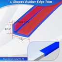 2 x Rubber Edge Corner Trim, Self Adhesive L Shaped Edge Trim, Small Size Peel and Stick Edge Trim for Tile, Wall and Furniture Edges, Blue Color, 10Ft
