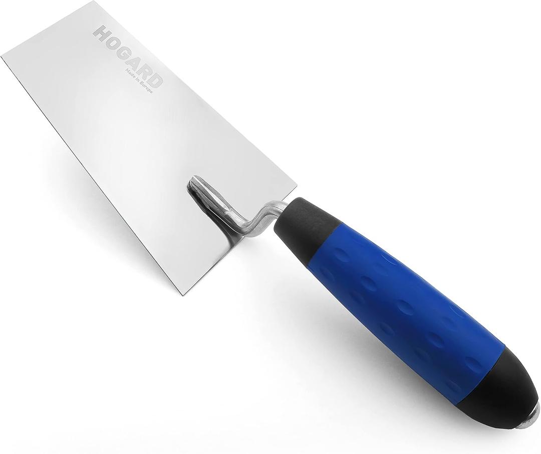 HOGARD 5 1/2" Margin Trowel Premium | Made of Stainless Steel | Flat Masonry Hand Trowel Tool with Soft Grip Handle | The Best Bucket Trowel Concrete Tool