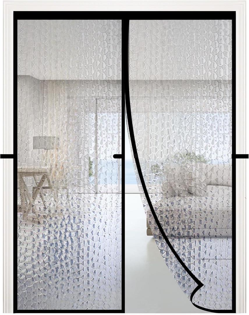 RELIANCER Magnetic Thermal Insulated Door Curtain,Waterproof EVA Door Cover,Fit Doors Size Up To 70"x96",Temperature Protection Insulated Doorway Curtain Partition,Patio Self-Closing Doors Net Screen