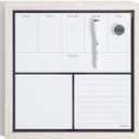 U Brands Rustic Weekly Dry Erase Board with White Wooden Frame, Office Supplies, 14 x 14