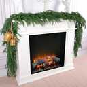 Rowfad 2 Pcs 9 Ft Artificial Norfolk Pine Garlands, Realistic Christmas Pine Garland Faux Winter Greenery for Holiday Table Centerpiece, Mantel, Wall, Indoor, Outdoor Christmas Decor,(4, 9 Ft)