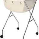 Mifoci Rolling Laundry Basket with Wheels, Foldable Rolling Laundry Cart Collapsible Hamper with Handle, Tubular Metal Frame and Removable Bag, White Bag Included, 24.4 x 19.7 x 34 Inches