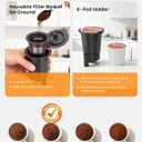 K Cup Coffee Maker, Hot & Iced Coffee Maker for K Cup and Grounds, 6-14 Oz Brew Sizes, 50oz Removable Tank, Single Cup Coffee Maker with Descaling Reminder, Stainless Steel, Black