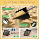 Chicken Poop Scooper for Sand 2-in-1, Heavy Duty Chicken Scooper for Poop with 35" to 65" Stainless Steel Handle, Chicken Coop Scooper Rake, Litter Scooper Sand Sifting Shovel for Chicken Coops & Pet