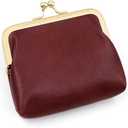 Womens Small Coin Purse, Vintage PU Leather Change Purse, Rectangle Kiss Lock Coin Pouch, Pocket-Sized, Solid Color, Mini Coin Purse for Women - Red