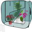 RGQSUN 1Pcs Pop-up Gardening Net Cover,47 x 47 x 43in Pest Guard Cover,Mesh Plant Cover with 4 Stakes,Plant Gardening Net for Vegetables Fruits Flowers