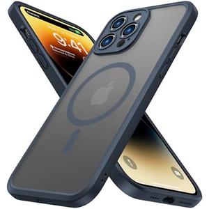 ImpactStrong Magnetic Guard Designed for iPhone 14 Pro Max Case [Camera Protection] [Military Grade Drop Tested] [Compatible with MagSafe] Slim Translucent Matte Phone Case (6.7") - Navy Blue