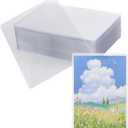 SINJEUN 50 Pack 6" x 8" Rigid Print Protectors, Clear Top Loading Photo Sleeves, Hard Plastic Sheet Protector for Photos Album Paper Postcard Document, No Holes