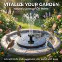 Solar Bird Bath Fountain Pump, 6.3 Inch Upgraded Floating Solar Powered Water Pump with 7 Nozzles, for Garden, Pond, Pool, Outdoor, Black
