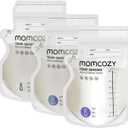 Momcozy Easy Pour Breastmilk Storage Bag, 8Oz, Temp-Sensing Color Change, 120 Count Milk Bag with Self Standing for Breastfeeding, No Leak Presterilized for Freezer, Recyclable & BPA Free