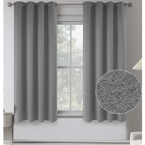 KEQIAOSUOCAI Air Gray 00% Blackout Linen Curtains 100 Inches Long 2 Panels for Bedroom,Modern Farmhouse Full Black Out Room Darkening Thermal Insulated Window Curtain Panels W50 x L100 Inch Length