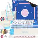 Mykng Nzw166Pcs American Mahjong Tiles Set with Mat, Racks and Accessories, 1.2''