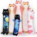 Mewaii Long Cat Plush Kawaii Kids Plush Toy Pillows, Cute Cat Stuffed Animals Soft Plushies, Kitten Big Plush Toys Throw Body Pillow Doll Gift for Girls Boys (Brown Cat Body Pillow 44 Inch)