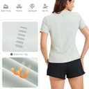 Yoga Women Short Sleeve T-Shirts UPF 30+ Sun Protection Quick Dry Athletic Running Workout Tops Ultra-Soft (XXL)