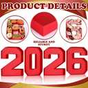 Mooliwe 4 Pcs 2026 Graduation Fillable Numbers for Charcuterie Class of 2026 Cardboard Number Grad Charcuterie Board Serving Trays Graduation Food Box for Tray Party Supplies(Red)