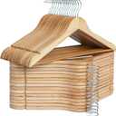 StorageWorks Wooden Hangers 30 Pack, Wood Coat Hanger for Coats, Shirts, Jackets, Pants, Suits, Natural Wood Color