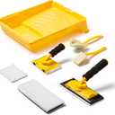 VOOMEY Paint Edger Tool Kit, 9 Inch Paint Pad Set, 7 PCS Paint Edger with Trim, Touch-Up Pad, Corner Wall and Ceiling Pad Painter,360 Rotation Handle Paint Edger Trimmer with Refill Pads