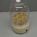 360 Rotating Toothbrush Holder for Bathroom, 7-Slot with Cover & Drainage for Electric Toothbrushes, Toothpaste, Razors - Stand Storage for Vanity, Bathroom Accessories, Countertop Organizer (Beige) (White)