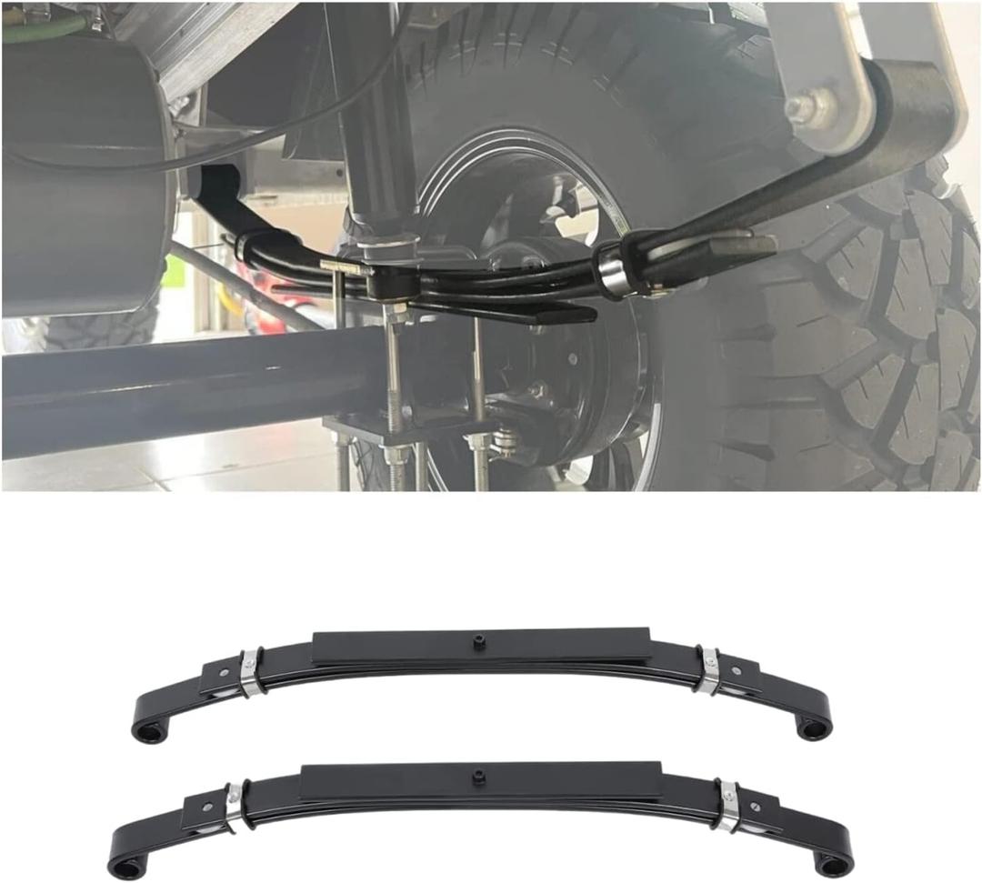 ECOTRIC 3 Leafs Rear Leaf Springs Compatible with 1981+ Club Car DS Golf Cart Heavy Duty with Bushings and Sleeves PAIR
