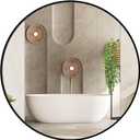 Sweetcrispy 24in Round Bathroom Mirrors for Wall, Bathroom Mirrors for Over Sink, Wall Decor for Bathroom, Entryway, Bedroom, Vanity, Classical Black