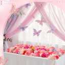 Breling 40 x 14 Inch Artificial Flower Floral Tea Party Table Runner Spring Pink Floral Wonderland Party Decoration Pink Flower Table Centerpiece Afternoon Tea Decor for Spring Bridal Wedding Birthday