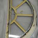 1 Pcs 22" x 10" Entry Door Glass Insert Half Round Top Exterior Door Window Inserts Replacement Kit with Low-e Clear Glass for Home Improvement (5 Lite Round Top, White)