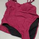 Aleumdr Women's Tankini Bathing Suit 2 Piece Tummy Control Swimsuit Scallop Trim Tankini Top with Bottom XL