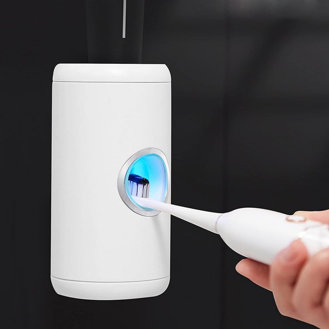 Toothpaste Dispenser, BUILDEC Automatic Electric Toothpaste Squeezer with Sensor Wall-Mounted for Washroom Bathroom(White)