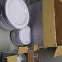 bUCLA 600pcs Silver Plastic Dinnerware Set for 100 Guests - Silver Christmas Dinnerware Set Disposable for Party - Include 100 Dinner Plates,100 Dessert Plates,100Cups,100 Knives,100 Forks,100 Spoons