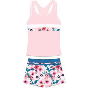 Little Girls' Summer Swimwear Two Piece Boyshort Tankini Kids Swimsuit (12-13 Years, Pinkflowera)