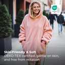 Bedsure Wearable Blanket Hoodies for Women- Gifts for Girlfriend, Warm Cozy Fluffy Birthday Valentines Day gifts for Him Her Women Wife, Soft Sweatshirt, Oversized Hooded Blankets With Sleeves, Pink (Standard)