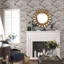 Brick Wallpaper Peel and Stick Wallpaper 17.3"x197" Grey and White 3D Brick Wallpapers Self Adhesive Vintage Wall Paper Removable Textured Contact Paper for Fireplace Kitchen Home Decoration Vinyl