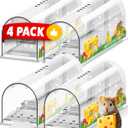 Motel Mouse Humane No Kill Live Catch and Release Mouse Traps, Reusable with Cleaning Brush - 4 Pack (Regular Cheese Sticker 4 Pack)