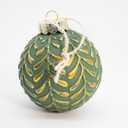 Green and Gold Rustic Christmas Ball Ornaments, 3.15 inches Vintage Christmas Tree Decorations, 12 PCS Large Shatterproof Neutral Farmhouse Luxury Xmas Ornaments for Home Decor