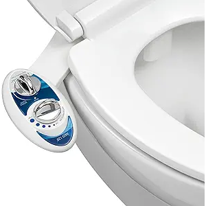 LUXE Bidet NEO 120  Single Nozzle, SelfCleaning, NonElectric Bidet Attachment for Toilet Seat, Adjustable Water Pressure, Rear Wash (Blue)