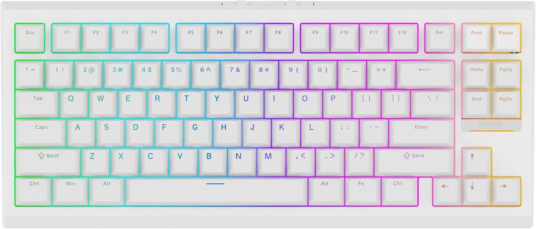EPOMAKER G84 80% RGB Gaming Mechanical Keyboard, 2.4GHz/ Type-C/BT Wireless Keyboard, QMK/VIA Programmable, Hot-Swappable, NKRO, with Shine Through PBT Keycaps for Gamers (White, Creamy Jade Switch)