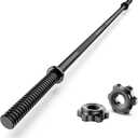 Weight Lifting Bar 57", 1" Standard Straight Barbell Bars Olympic for Home Gym Weight lifting/Strength Training/Squat/Bench Press/Deadlift/Lunges/Hip Thrusts, 2 Star Collars (480lb Weight Capacity) (Black)