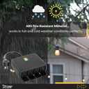 Smart Heavy Duty Outdoor Power Strip WiFi Plug Water-Resistant Socket, Electrical Power Extension Cord, Outlet Switch and Timer Works Remotely with Alexa, G Assistant (4 Sockets) Black