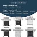 Grill Parts for Nexgrill replacement parts 5 Burner 720-0888 720-0888N 720-0888A,Cast Iron Cooking Grate,Heat Shield,Burner Kit for Nexgrill replacement parts 4 Burner 720-0830 720-0830H Grill Grates