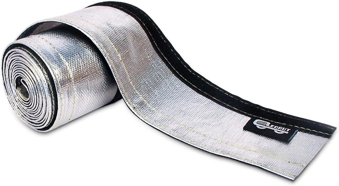 Heat Shroud Sleeve Aluminized Sleeving Express Aluminized Hose and Silver Hose Wire Protection Barrier with Hook and Loop Closure, 3/4" I.D.x 10FT