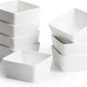 BTaT- Ramekins 8 oz, Set of 8, Square Porcelain Ramekins, Ramekins for Baking, Creme Brulee Dish, Souffle Cups, Appetizer Cups, Custard Dish, Pudding cups, Ramiken Set