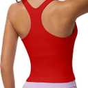 MathCat Workout Tank Tops for Women Racerback Basic Running Tanks Seamless Muscle Athletic Yoga Tops with Built in Bra (X-Small, Red)