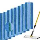 Upgraded Replacement Microfiber Mop Pads for Rubbermaid Commercial 18 Inch Mop 17 Inch Mops, Reusable Wet & Dry Commercial Cleaning Flat Mops System 18" 17" Refill Head for Multi-Surface Floor-8 Pack (Upgrades Blue 8pack)