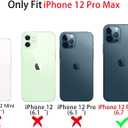 NITITOP Compatible with iPhone 12 Pro Max Case with Wrist Strap Kickstand Clear Cute Wave Wavy Frame for Women Girls Two-in-one Back Shockproof Protective Phone Cover - White